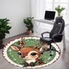 1pc Christmas Deer Chair Carpet for Office Non Slip, Machine Washable Rug for Office, Room Holiday Decor for Christmas, Birthday Polyester