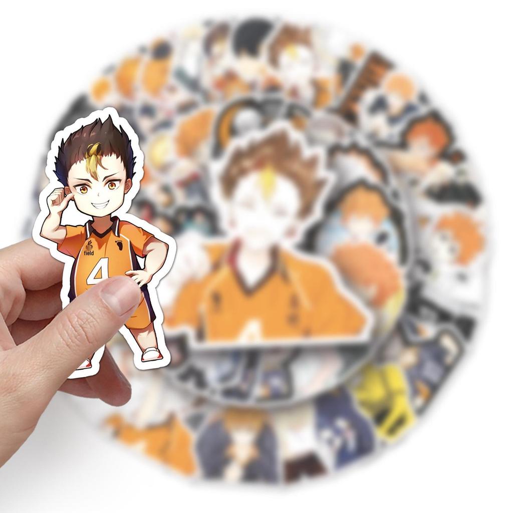 Haikyuu!! Anime Stickers: 52-Piece Waterproof Set for Notebook, Car, Motorcycle, Suitcase