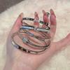 Light luxury high-end sense slightly inlaid diamond bracelet women's fashion simple titanium steel non-fading bracelet couple versatile jewelry