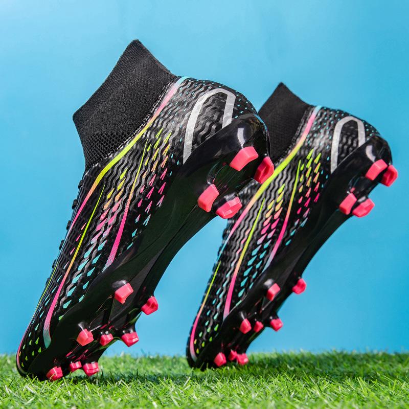 High Top Football Shoes Long Broken Nails Men's and Women's Football Shoes Grass Student Training Shoes