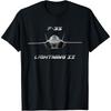 F35 Lightning II Fighter Jet Graphic TShirt Black Crew Neck Tee White Lettering Soft Comfortable Premium Fabric Fit for Unisex