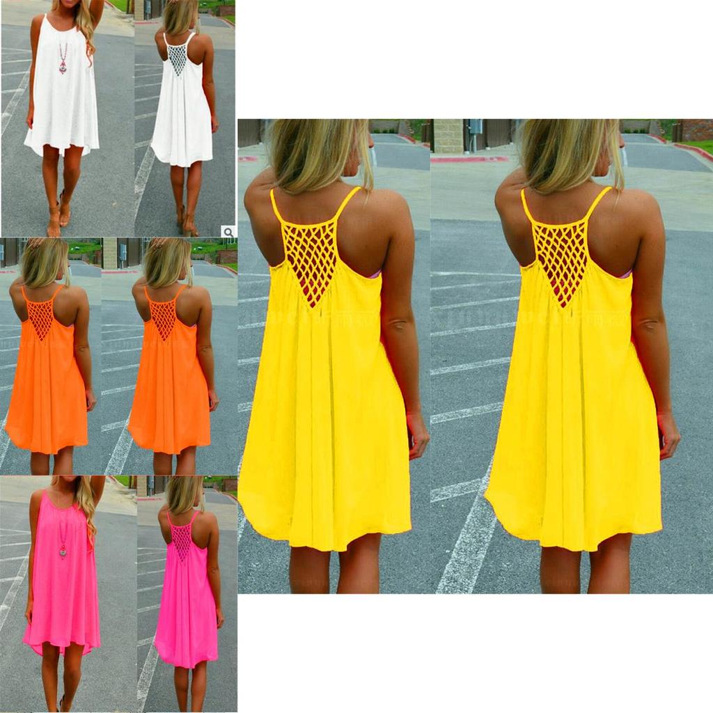 Women's Elegant Summer Beach Wear Bikini Cover Up Boho Swimwear Swing Sun Dress