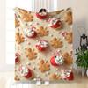 Comfortable Gingerbread & Candy Bar Blanket - Soft Flannel Blanket, Suitable for Adults, Teens, and Pets