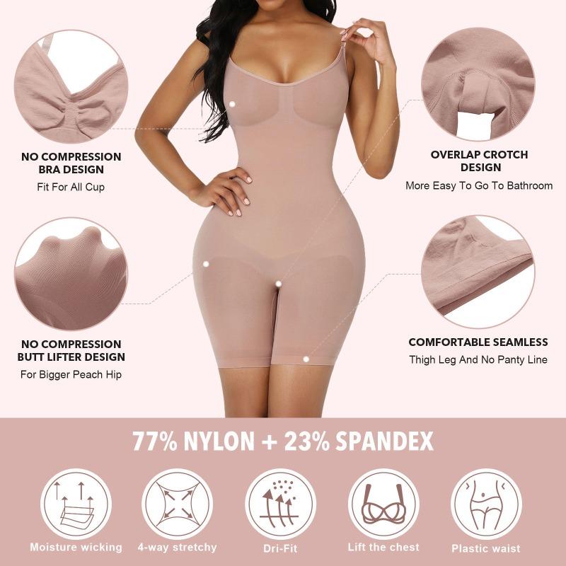 Body Modelador Feminino: Modelador de Corpo Inteiro com Controle de Barriga, Suporte para os Braços, Modelador de Cintura e Suporte para o Busto, Roupa Íntima Tudo-em-Um