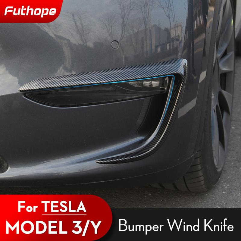 Futhope Air Knife Fog Lamp Eyebrow Wind Knife Protection For Tesla Model 3 Y 2018-2023 Modification Automobile Repacking