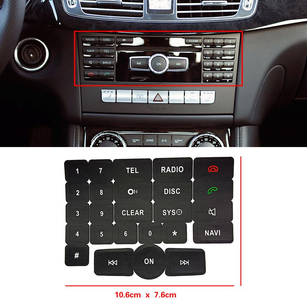 For Mercedes Benz CLS Class C218 2010 2013 Center Console Steering Wheel Door Lock Window AC Switch Button Repair Sticker