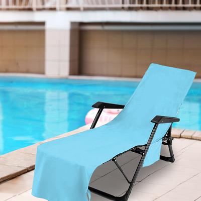 Loungestoel Handdoekhoes Strandstoelhoes Ultrafijne vezel met zakken Extra lange strandhanddoeken