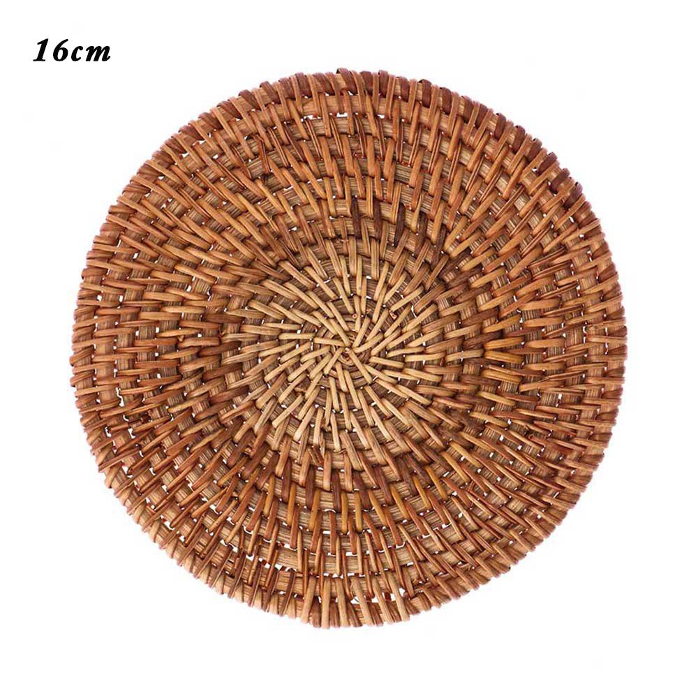 New Kitchen Handmade Cup Mats Rattan Coasters Bowl Pad Table Padding