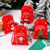 6/8/12pcs Christmas Velvet Gift Bags Drawstring Biscuit Candy Bag Gift Packaging Bags New Year Bracelet Jewelry Storage Pouch