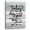 PHAMTE Home Today Is a Good Day To Have a Good Day Pirational Quotes Wall Art, Rustic Farmhouse Motivational Saying Print Framed Canvas Painting