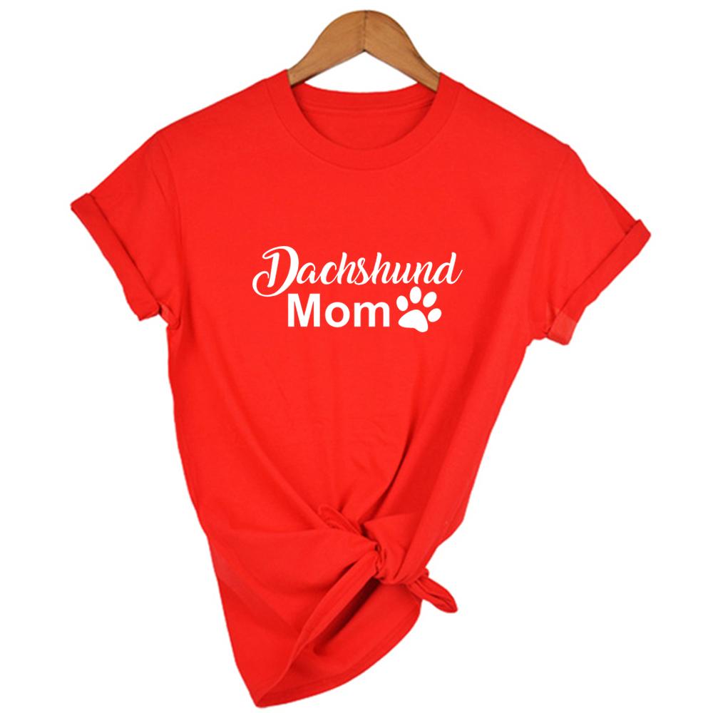 Dachshund Mom Dog Print Women Summer T Shirt Short Sleeve Harajuku Kawaii Tshirt Tops Female
