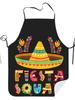 1 Piece of Fun Mexican Sombrero-Style Apron with May 5Th Design, Unisex, Perfect for Crafts, Baking, Painting, Kitchen and Household Cleaning, Home Co