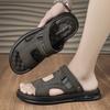 Breathable Vented Men's Slippers Soft Sole Anti-Slip Casual Trendy Shoes 2025 Summer Home Two Wear Slippers Beach Shoes Outdoor