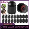 20pcs Tyre Wheel Stem Air Valve Caps Dust Dustproof Caps Car Tire Valve Caps Cars Auto Motorcycles Bicycles w/O Rubber Ring