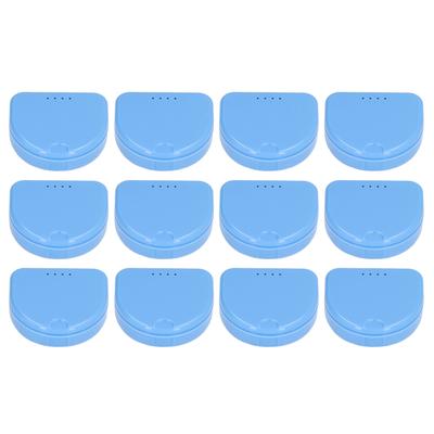 12 Pcs Denture Box Plastic Tooth Dental Orthodontic Retainer Compact Storage Case