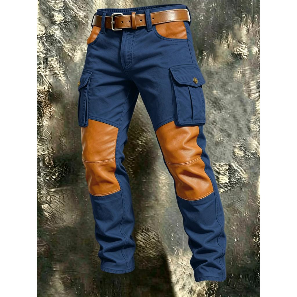 2026 Style Long Pants for Casual Outdoor Workwear. Men's Casual Pants with Multi-color and Multi-pattern Stitching. Workwear-style Long Pants.