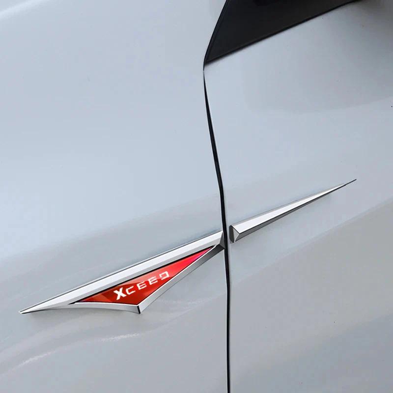 NCUD9 2 stuks Metalen Auto Zijspatbord Badge Sticker Voor KIA XCEED Logo Legering Bumpersicker Gemodificeerde Styling Voertuig Decoratie Accessoires
