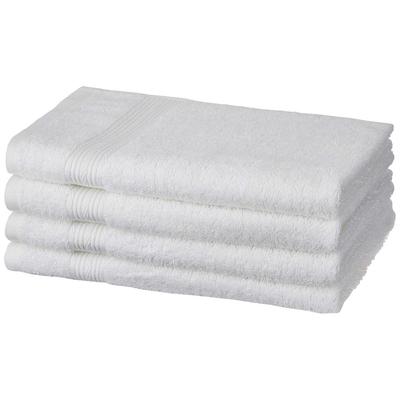 100% Cotton 4 Piece Hand Towel Set, 500 GSM (White)