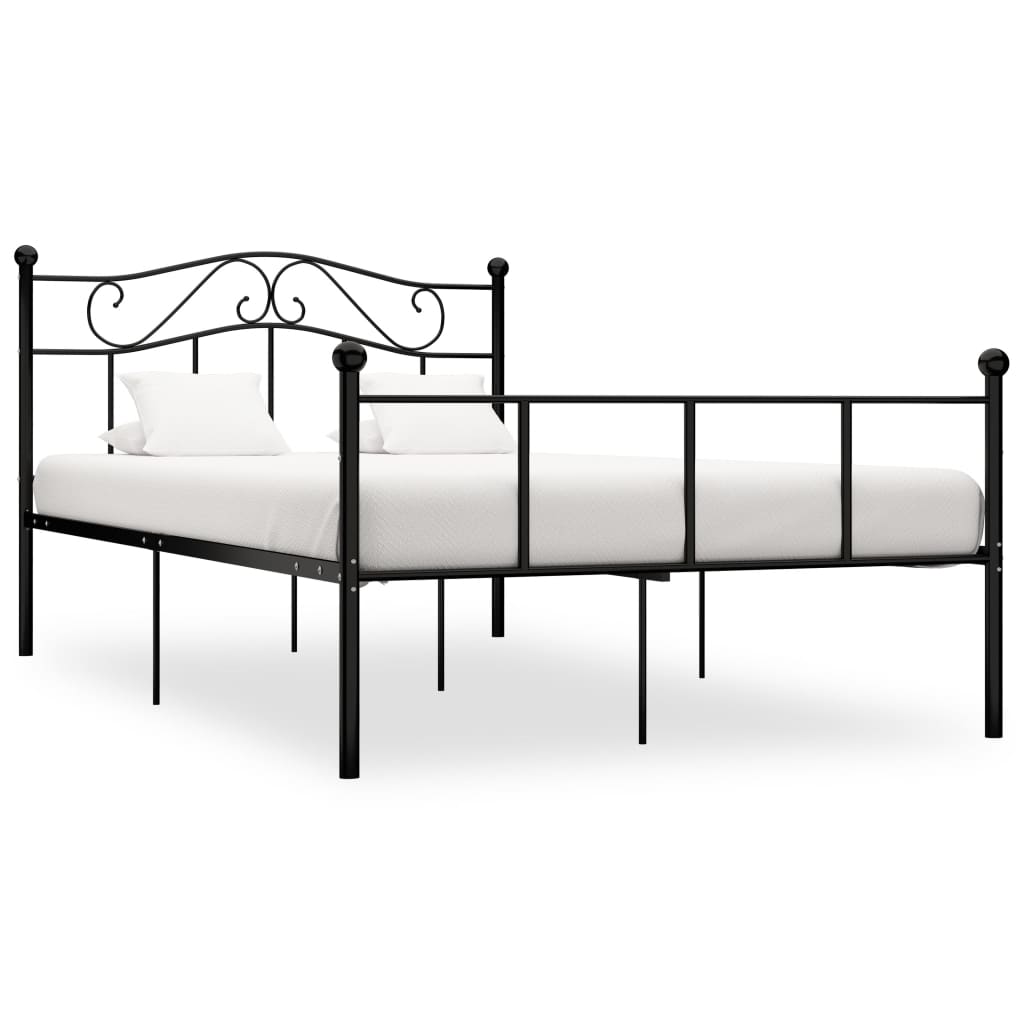 Black Metal Bed Frame 120 X 200 Cm