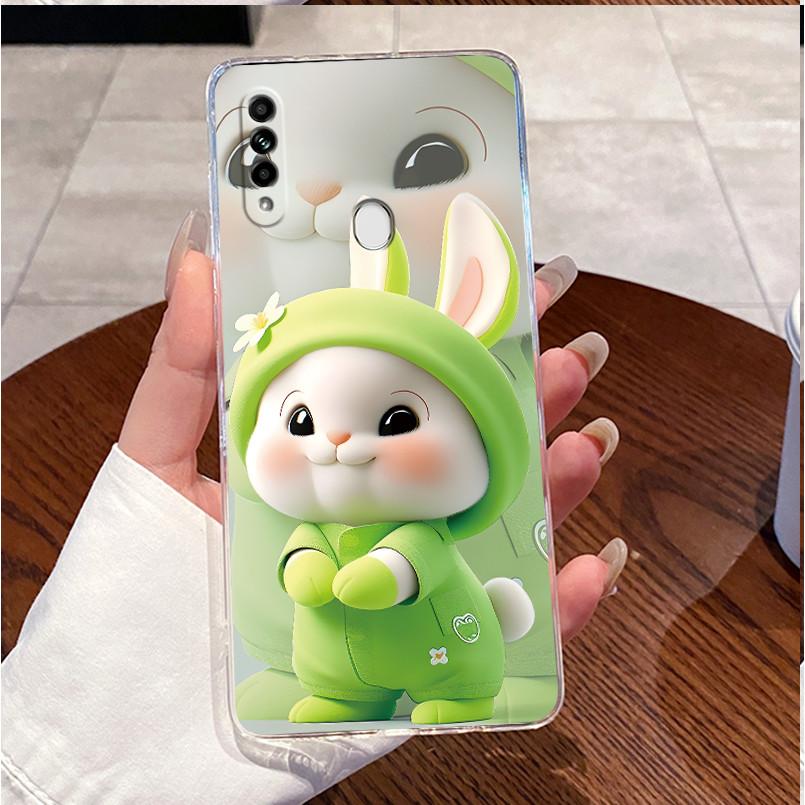 Case For OPPO A31 2020 Back Cover OPPO CPH2015 Phone Case Clear Luxury Cute Love Heart Rabbit Funny Pattern Soft Silicone Casing
