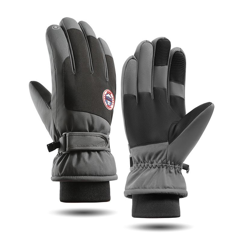 Winter Outdoor Fleece Warm Waterproof and Anti Slip Touch Screen Electric Bike Riding and Mountaineering Gloves