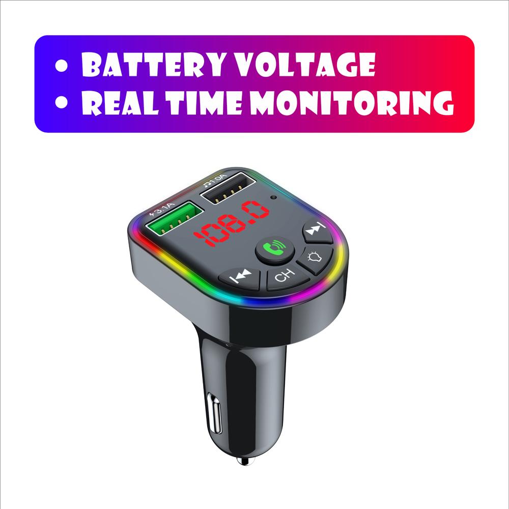 Car Bluetooth 5.0 FM Transmitter Wireless Handsfree Audio Receiver MP3 Player LED 3.1A Dual USB Fast Charger Car Accessories Kit