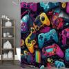 Rideau de douche de dessin animé cool console de jeu, rideau de douche décoratif pour salle de bain, rideau de douche imperméable avec crochets