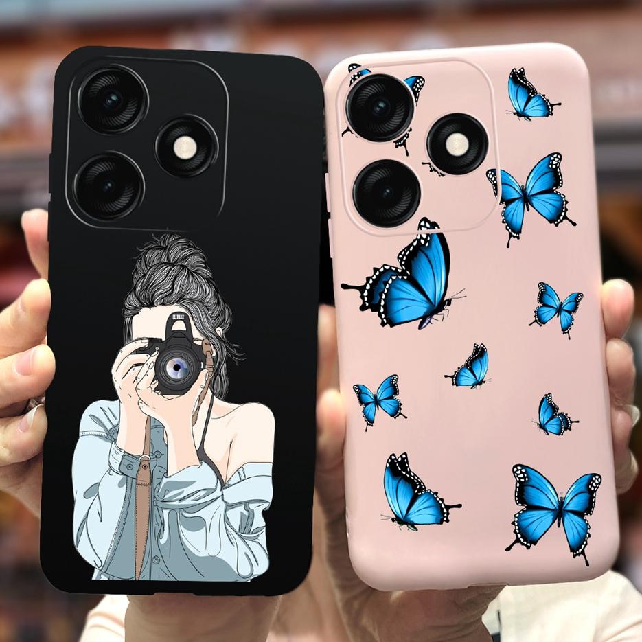 For Tecno Spark 20 Case Spark 20C BG7n Prety Girls Butterfly Painted Phone Case For Tecno Spark 20 Pro Spark20 C Soft TPU Fundas