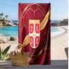 Serbia Print Beach Towel Quick Dry Super Absorbent Soft Bath Towel for Swimming Beach Travel Fan Souvenir Gift
