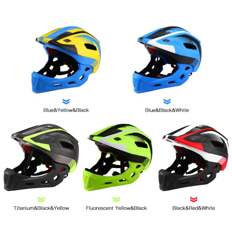 Afneembare Full Face Fietshelm voor Kinderen Ademende Ultralichte Veiligheidshelm voor Fietsen Sporten Skateboard Scooter