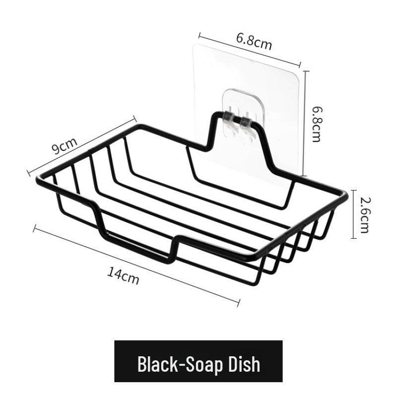 Punch-Free Wall-Mounted Soap and Sponge Drain Rack for Household Sink