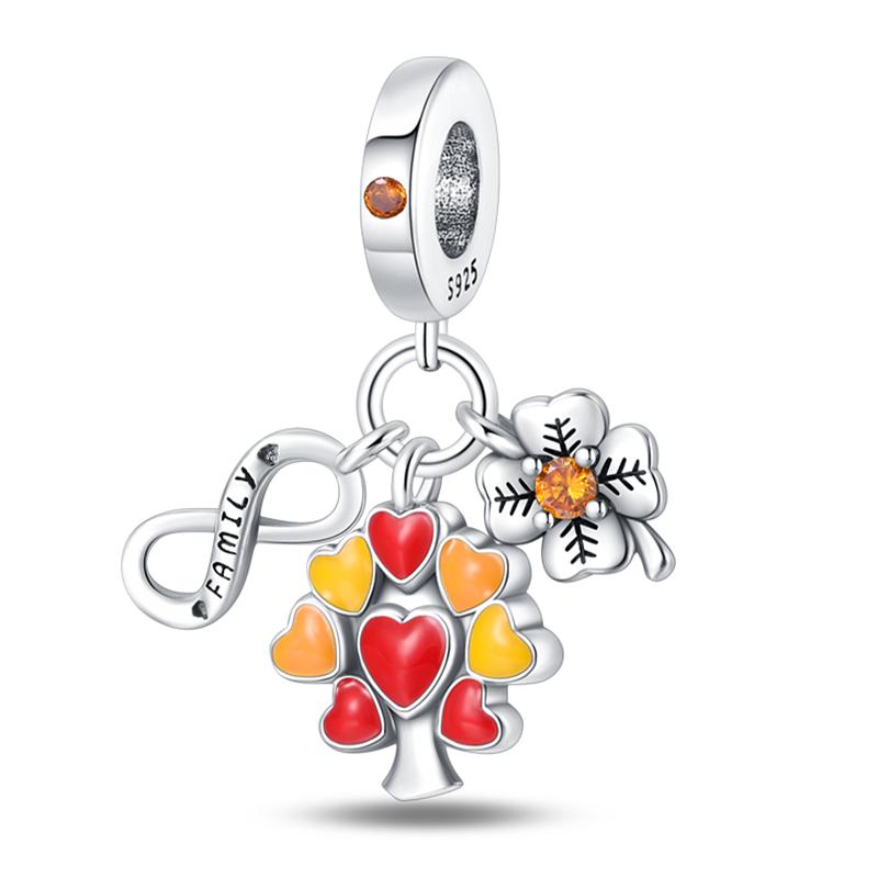 New 925 Silver I Love My Mother The Tree Of Life Charms Beads For Women Fit Bracelet DIY Jewelry Gifts