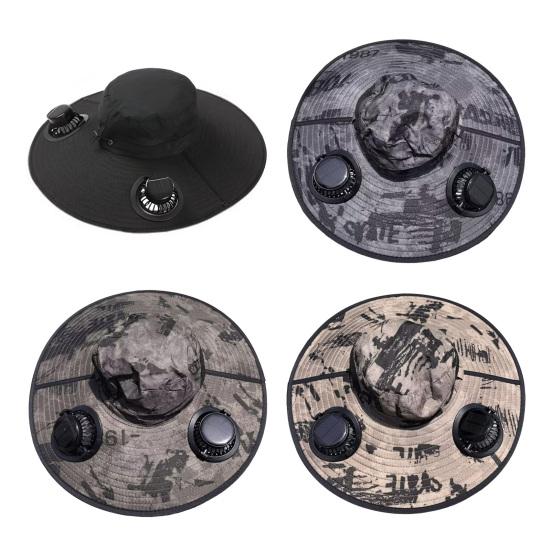 Solar with Fans Design Dual Rechargeable Fan Hat Wear-Resistant Sun Protection Hat