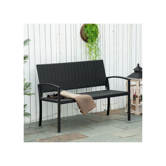Garden Bench - MUVOE - 2-seater - Polyratan - Steel Frame - UV Resistant