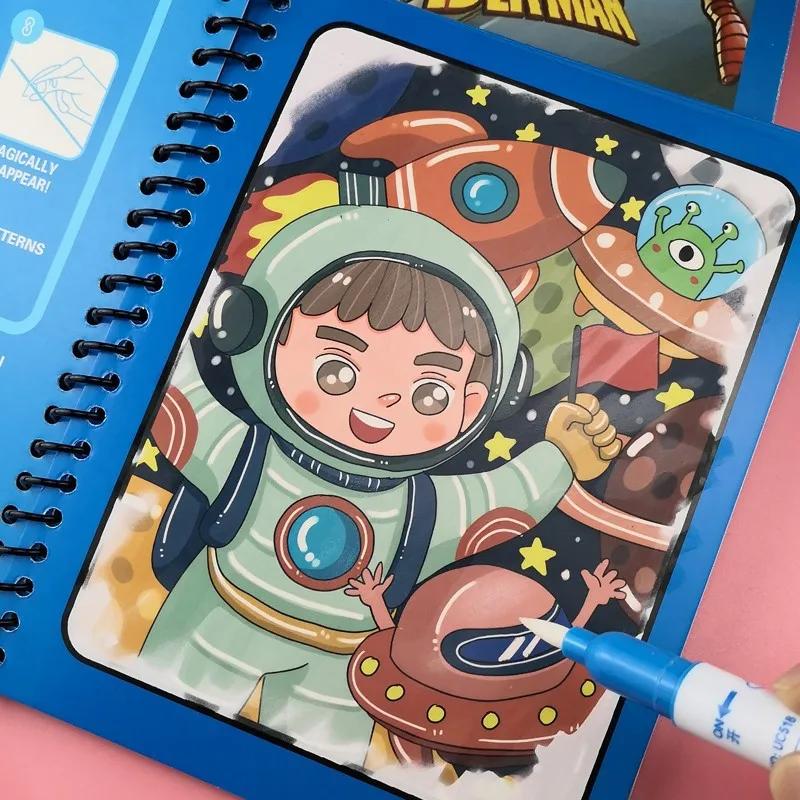 Children Early Education Toys Magical Book With Pen Water Drawing Montessori Toys Gift Reusable Coloring Book Magic Drawing Book