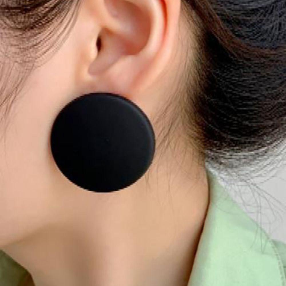 Brand New Exaggerated Color 60s Style Fashion Earrings Fashion Jewellery Acrylic Round Earrings Simple And Versatile