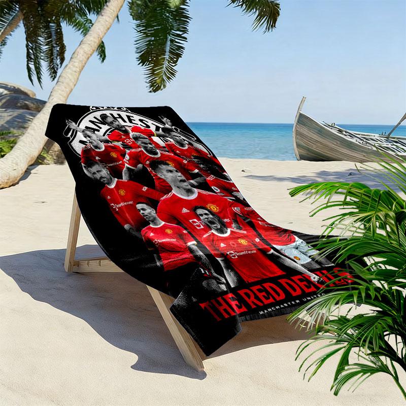 Manchester United Print Beach Towel, Large Soft Quick Dry Towel for Beach Camping Swimming