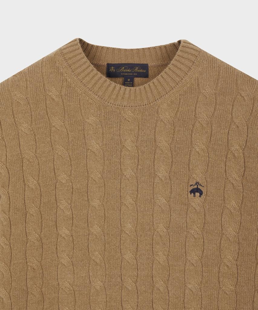 BROOKS BROTHERS Wool Cable Sweater (Beige) (Bbwrmbf401)