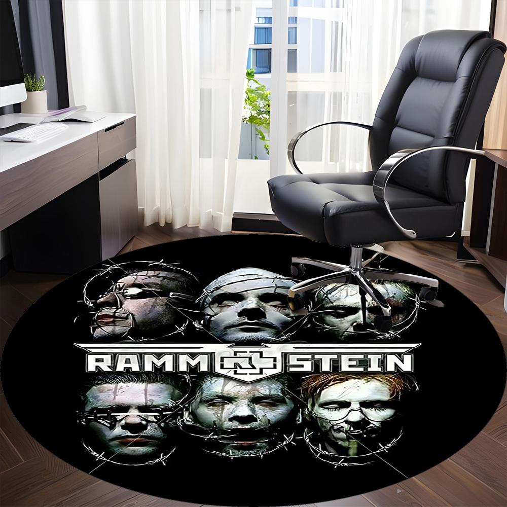 Rammstein Metal Office Round Area Rug, Indoor Mat Suitable For Office, Under Office Chairs Bedroom Living Room Home Decor, DT1212083