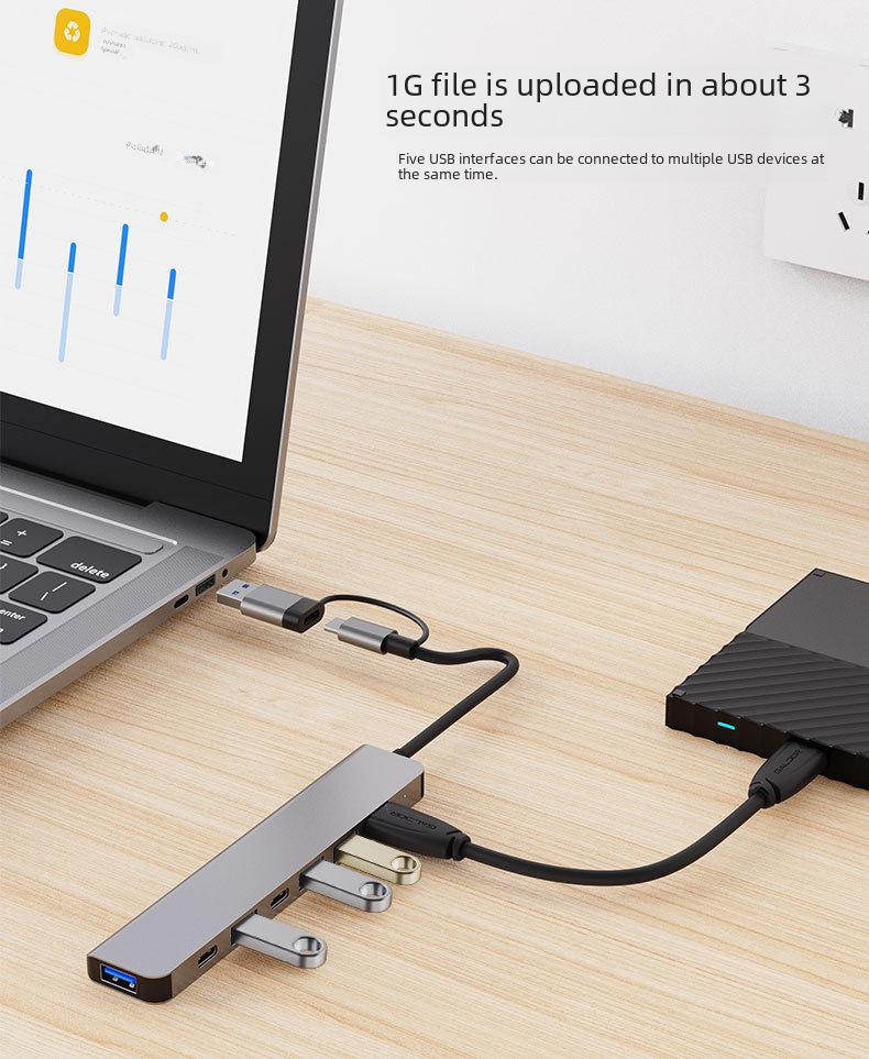 7-in-1 USB-C Docking Station: Multi-Interface Car-Mounted Hub for Laptops
