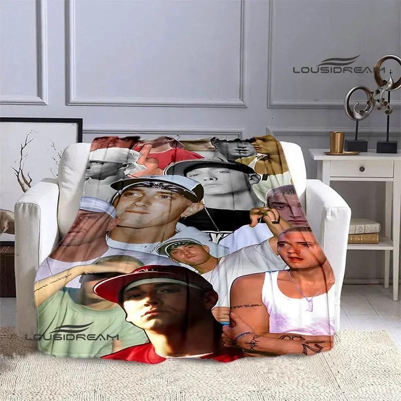 Eminem Hip-Hop-Sänger Druck Decken Warme Decke Flanelldecke Picknickdecke Decken für Betten Geburtstagsgeschenk