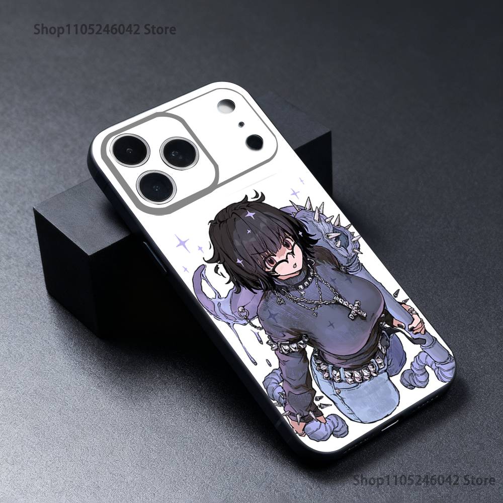 H-HunterS S-ShizukuS Black Soft Cover Phone Case For iPhone 17,16,15,14,13,12,11,Pro,Max,Plus