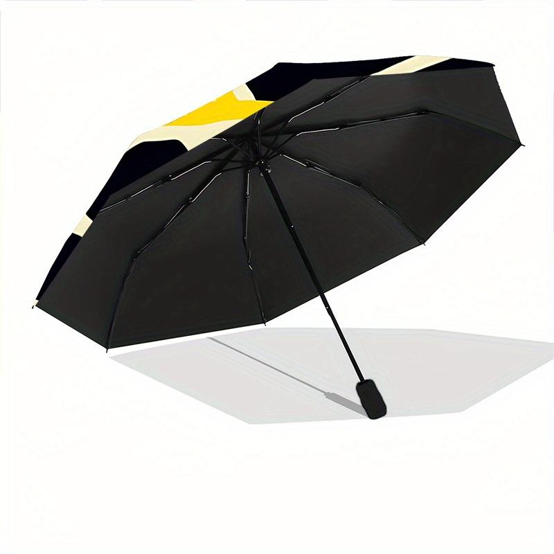 1 pièce Parapluie Automatique Ouverture/Fermeture Motif Citron avec Bouton One-Touch, Compact Pliable, Structure Robuste à 8 Baleines Coupe-Vent Léger 12