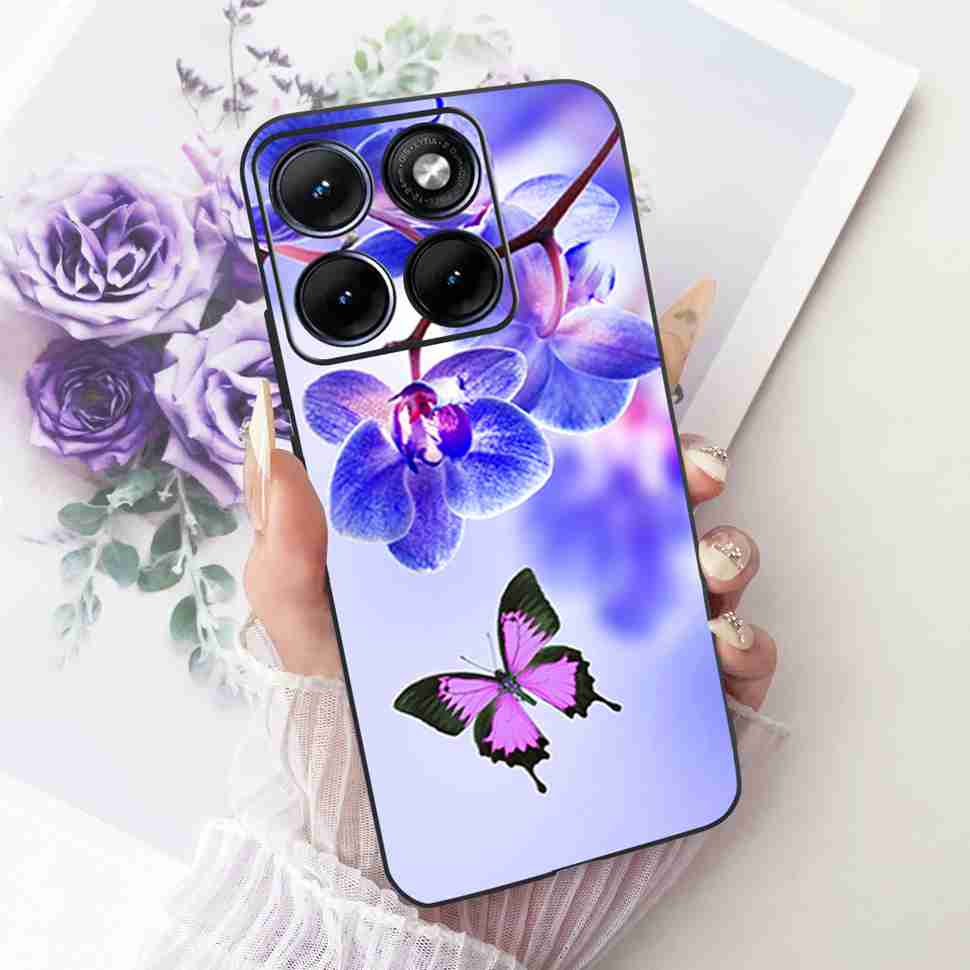 Motorola Edge 70 Fusion 5G tokhoz Rajzfilm Macska Panda TPU Fekete Borító XT2605-1 XT2605-2 XT2605-4-hez Puha Szilikon Telefon Tokok