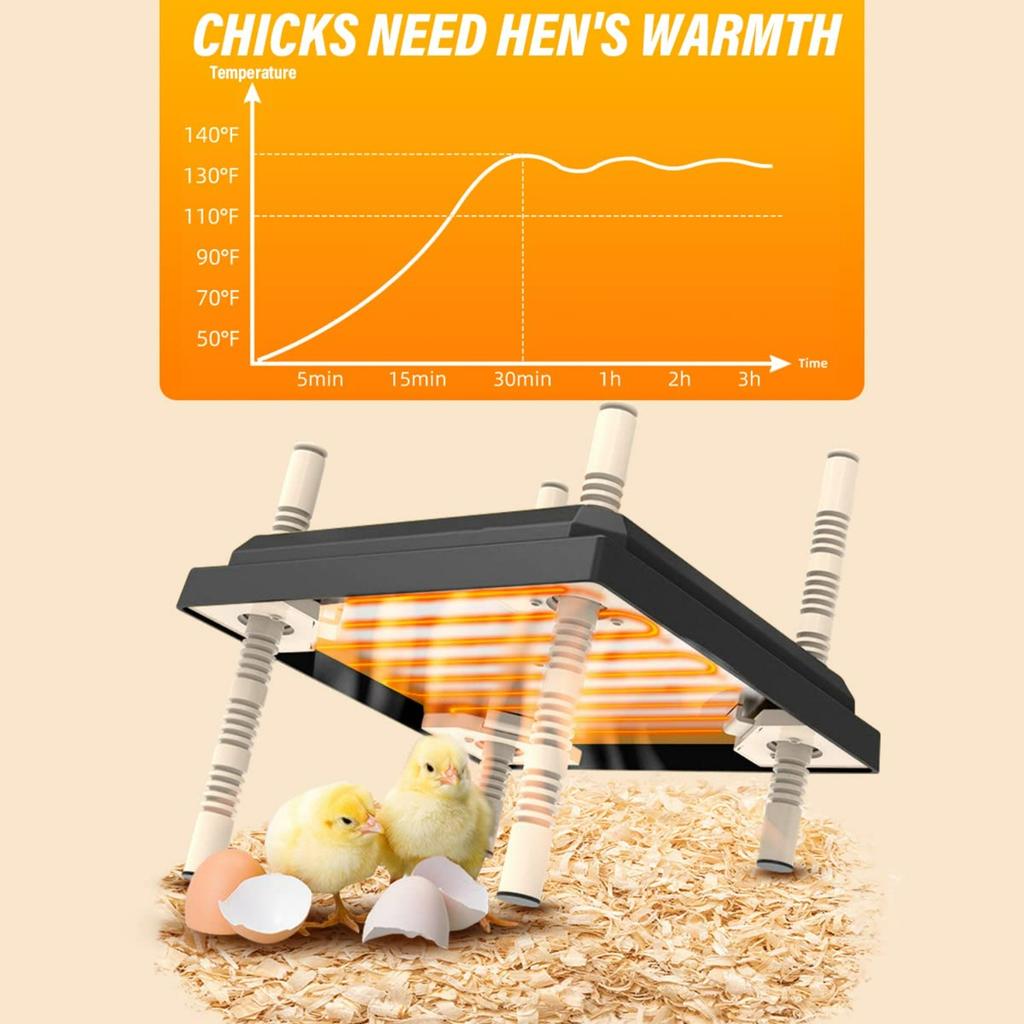 Chicken Brooder Heater, 10 * 10in Chick Brooder Heating Plate, Adjustable Height Brooding Heater, Cleaning Plate Poultry Coop Heater Chicks Warmer
