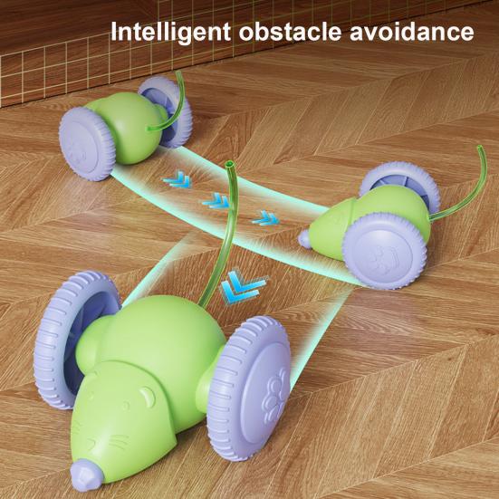 Brinquedo Elétrico de Rato para Gatos Ativado por Movimento Rato que se Move Automaticamente Rato Interativo Recarregável por USB para Instinto de Caça de Gatos Alívio da Ansiedade
