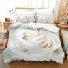 Rose Flower Bedding Set 3D Print White Petals Valentine's Day Gift for Couple Lover Comforter Cover King Full Size Duvet Cover