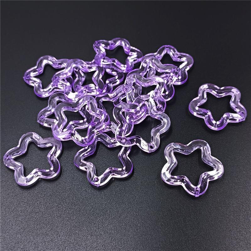 10Pcs 30mm Star Loose Beads Charms Creative Fashion DIY Jewelry Accessories Material Acrylic for Bracelet Earring Making Transparent Handmade