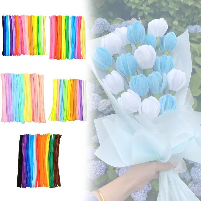 Bunte Bastel-Haarwurzel-Verdrehstäbchen für DIY-Projekte und kreatives Spielen 95g Packung