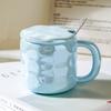 Pearl with Lid Spoon Ceramic Cup Creative Student Mug Office Girl Couple Water Cup Small Gift Cup Handle